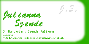 julianna szende business card